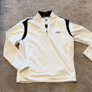 Callaway Men's Zip-Up Sweater in White and Black